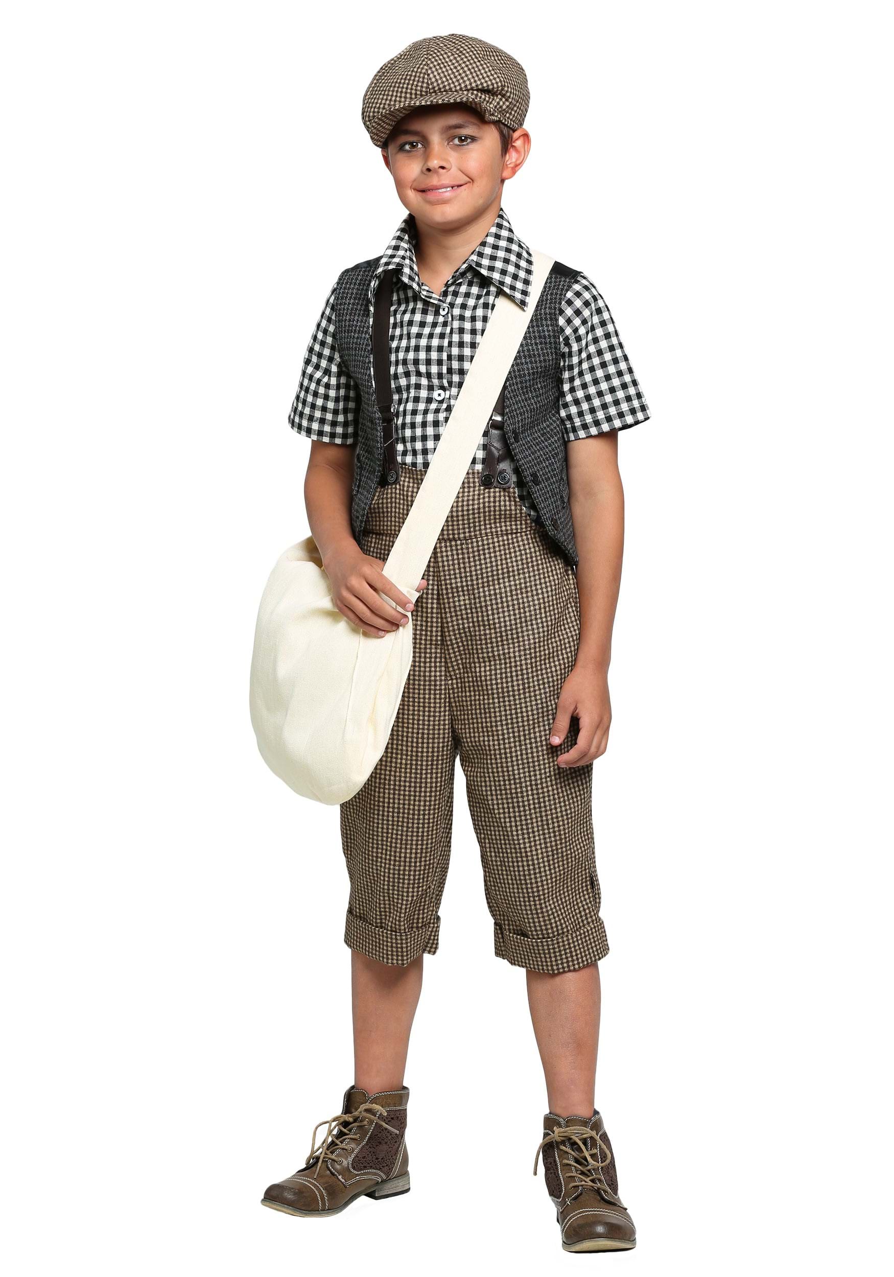 Photos - Fancy Dress FUN Costumes Kid's 20s Newsie Costume | Exclusives | Made By Us Black/