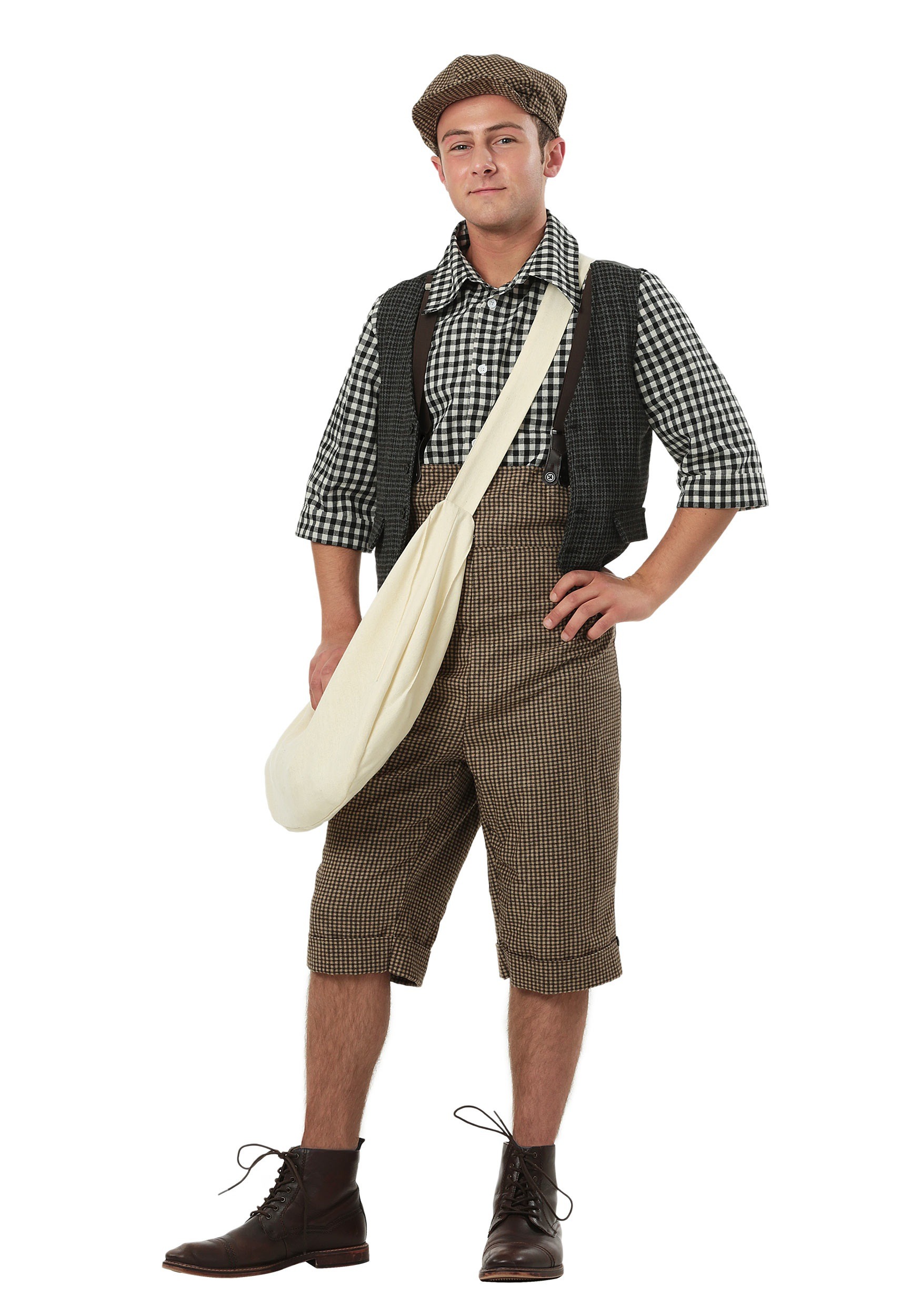  newsboy or paperboy's costume, Plus Size 20s Newsie Costume 