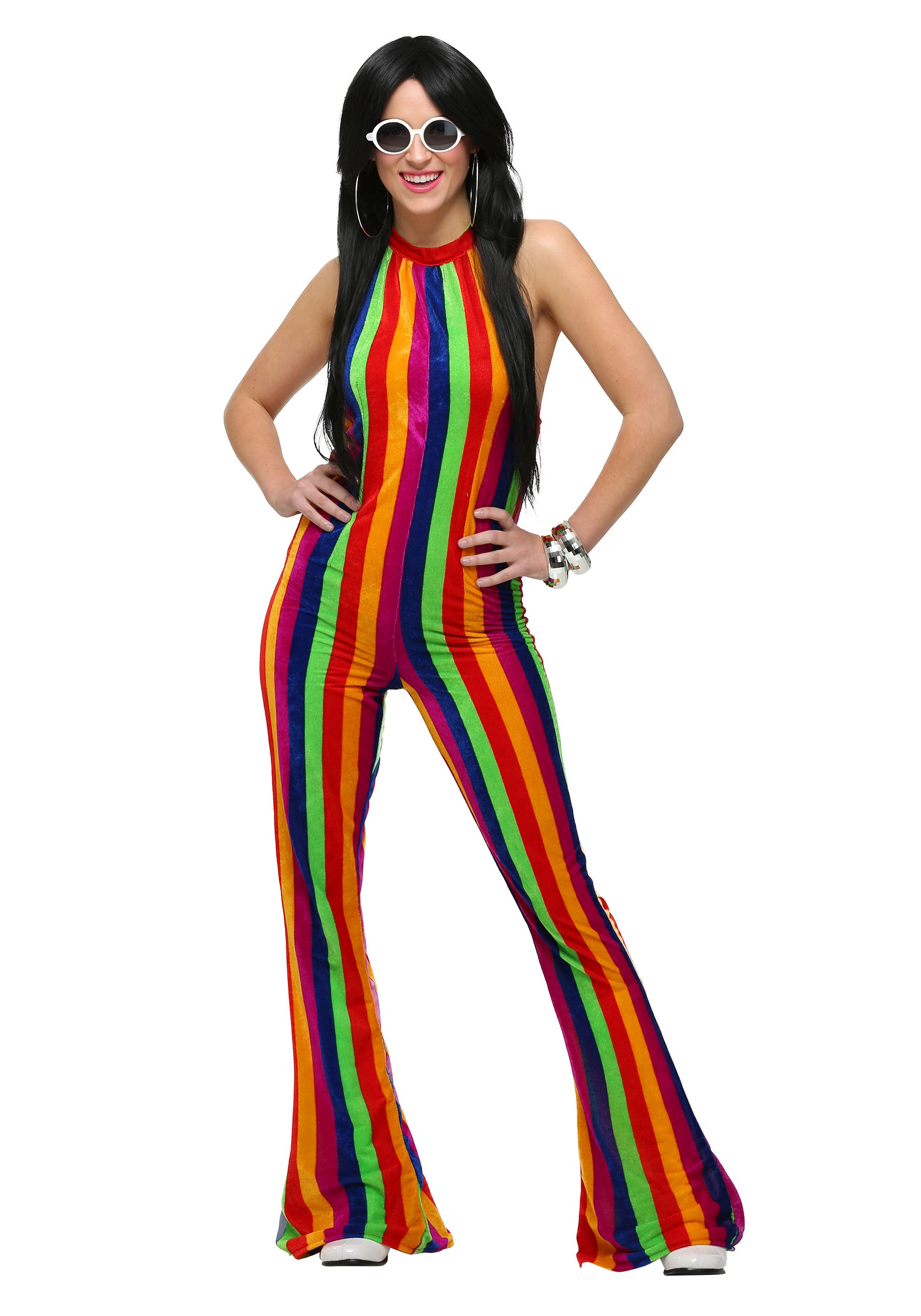 womens disco jumpsuit costume