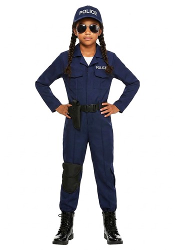 Girl's Tactical Cop Jumpsuit Costume