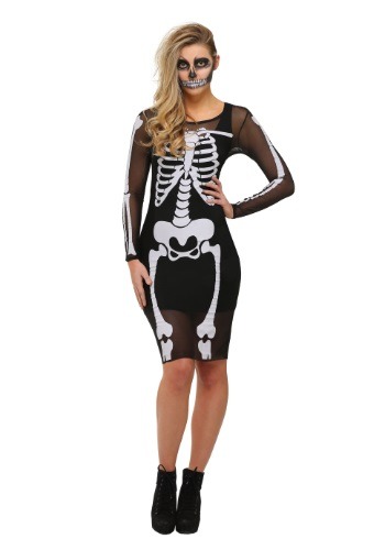 Mesh Skeleton Dress Costume