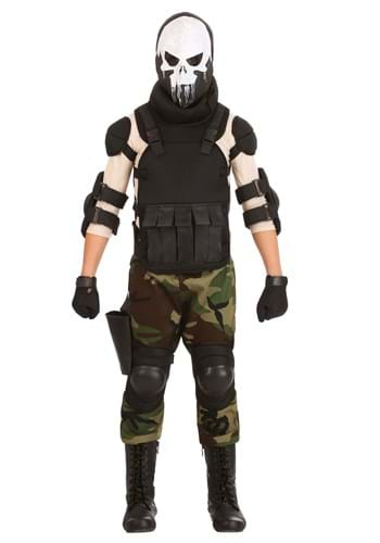 Boys Skull Military Man Costume