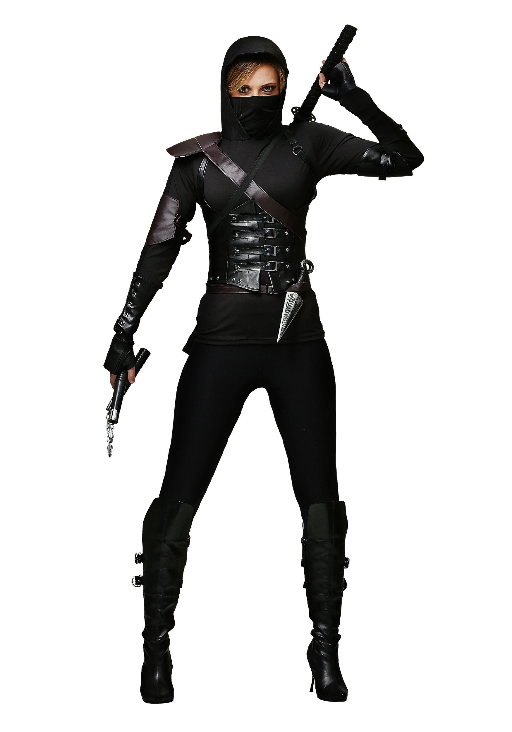 Womens Ninja Assassin Dark Costume.