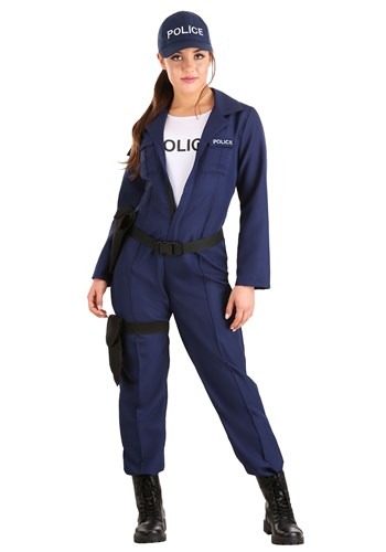 Plus Size Tactical Cop Jumpsuit Costume for Women