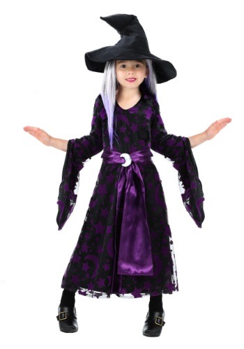 Toddler Girls Purple Moon Witch Costume
