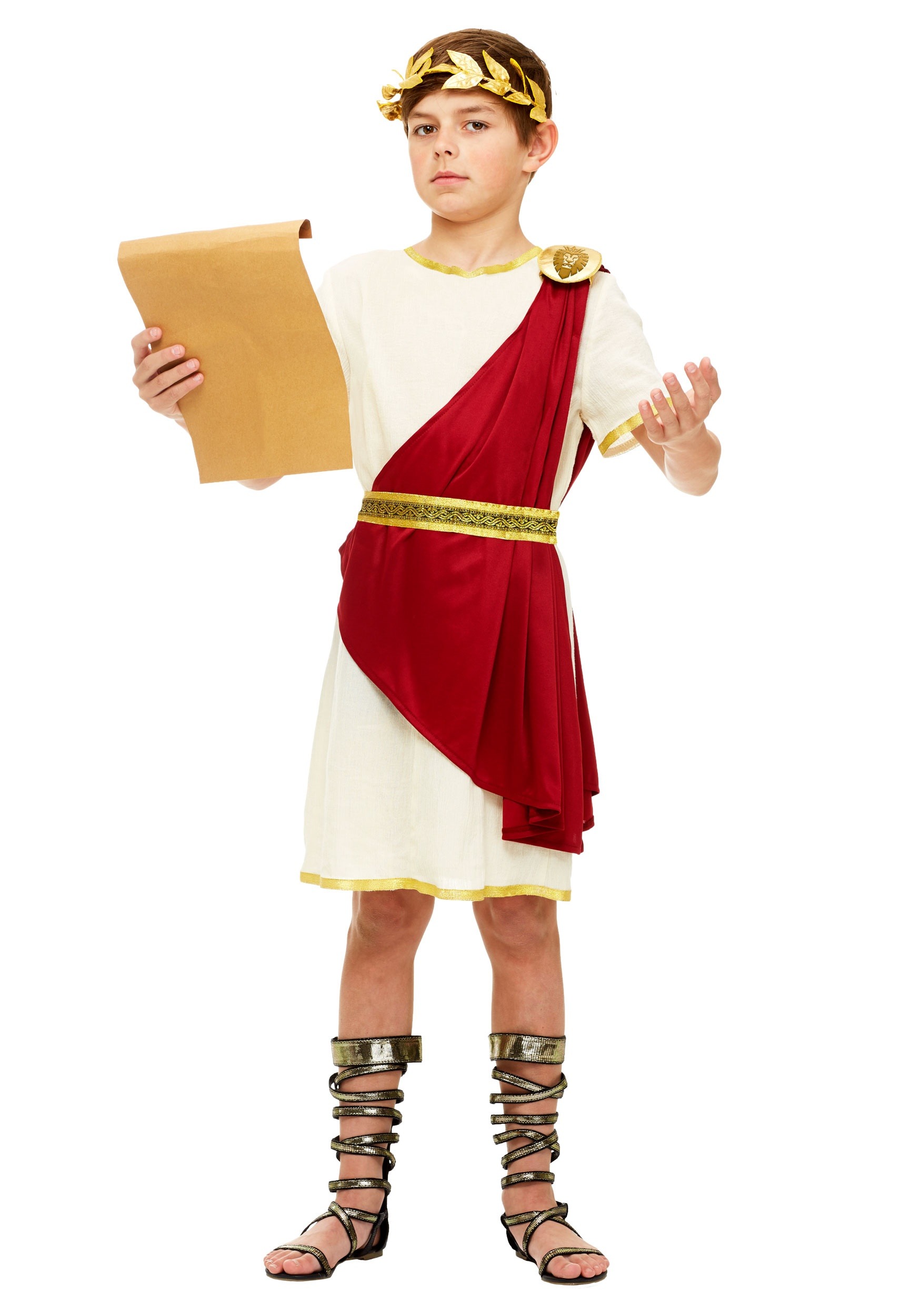 Disfraz de senador romano para niños Multicolor