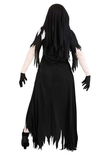 Girl’s Dreadful Nun Costume - Scary Halloween Outfit With Dress, Veil, Leggings & Gloves - View #6