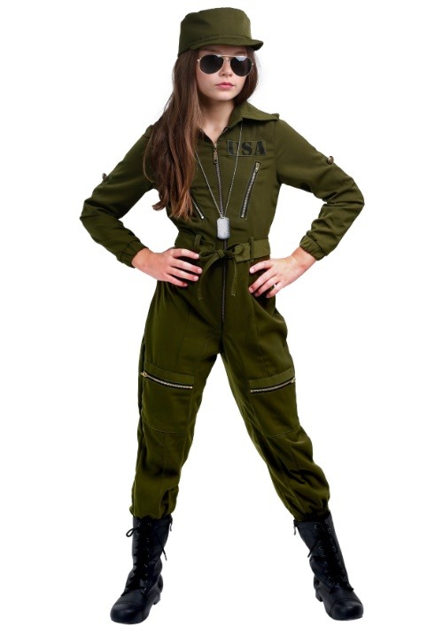 Army Flightsuit Costume for Girls | Uniform Costumes