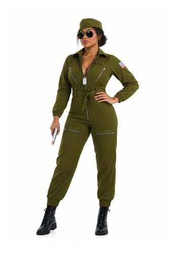 Women's Army Flightsuit Costume upd
