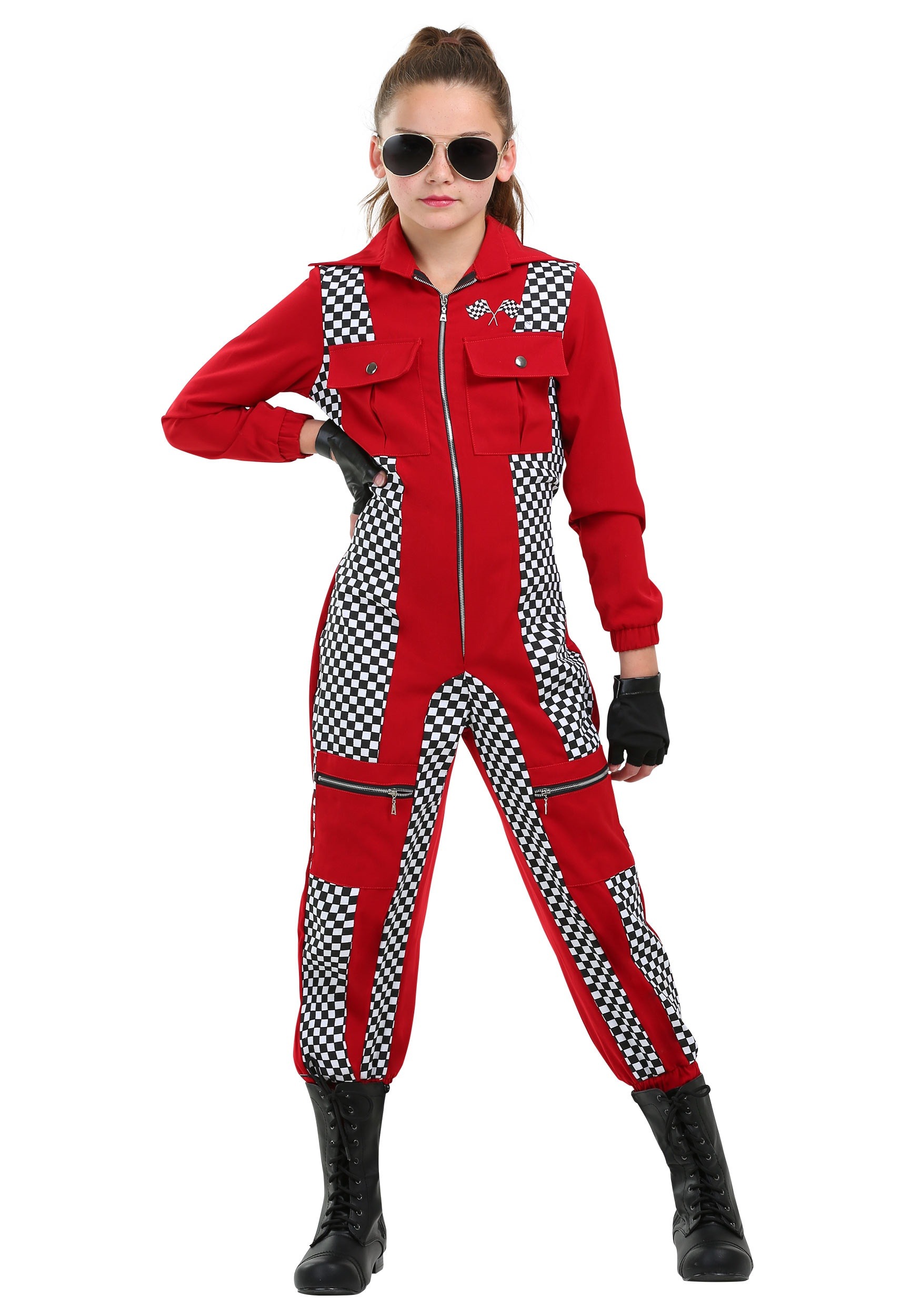 Racer Jumpsuit Costume for Girls