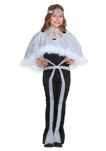 Dazzling Silver Disco Girls Costume