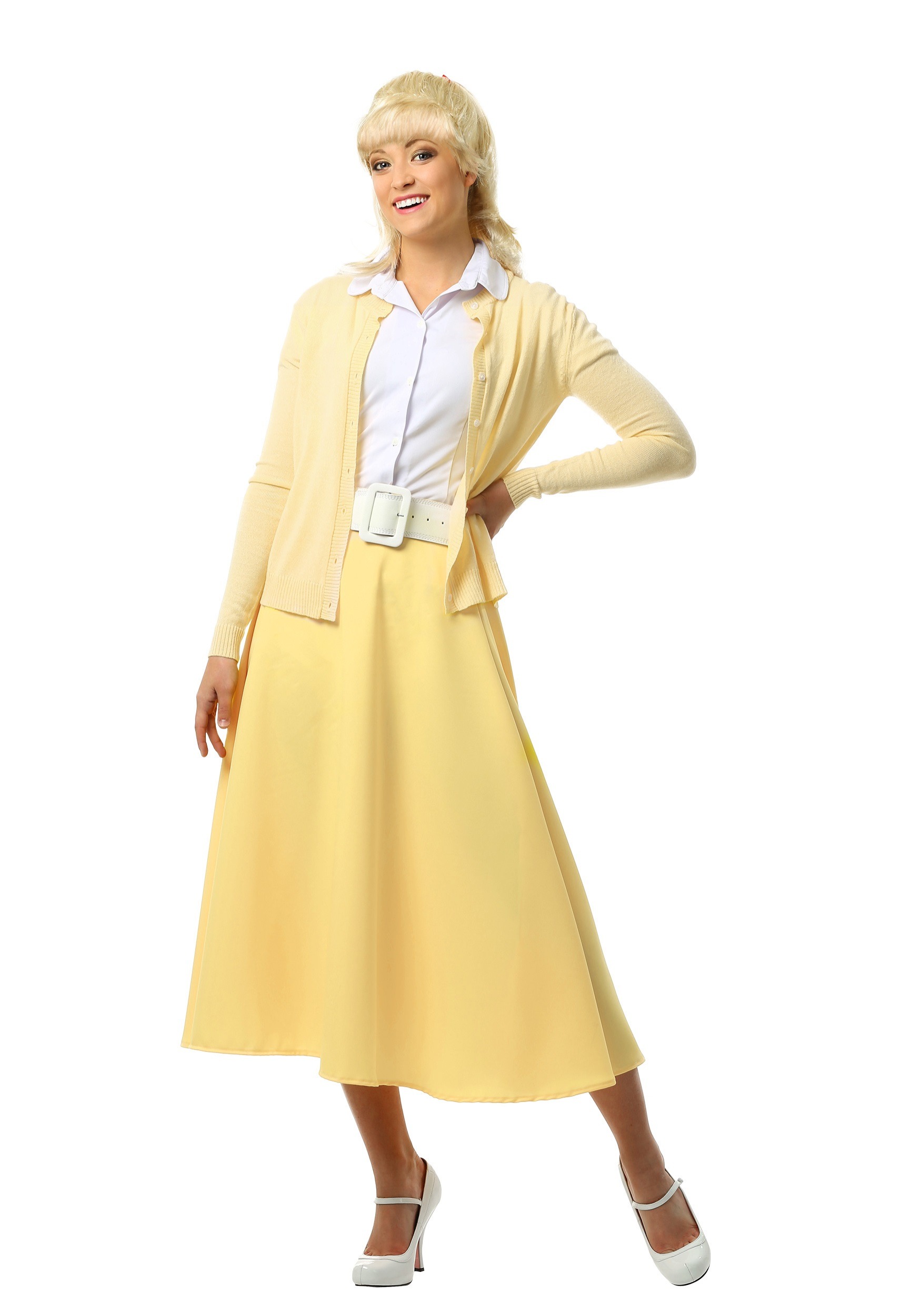 1950s Costumes- Poodle Skirts, Car Hop, Monroe, Pin Up, I Love Lucy Grease Good Sandy Womens Costume Dress $79.99 AT vintagedancer.com