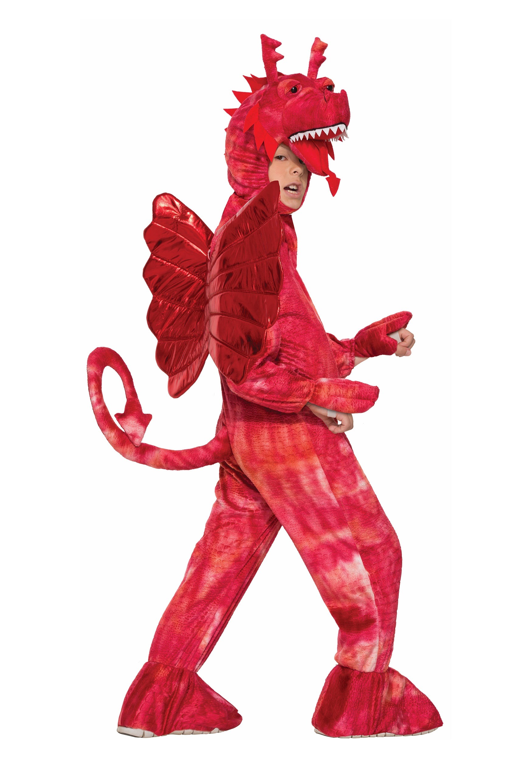 Disfraz de dragón rojo para niños Multicolor