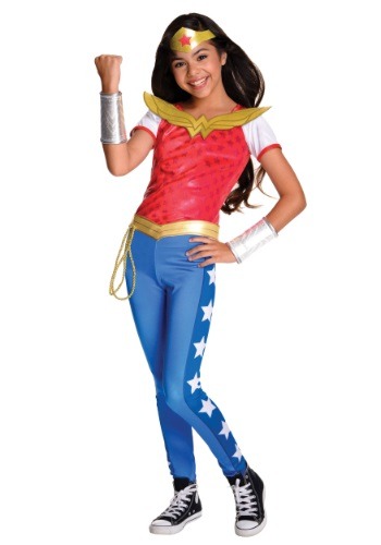 Licensed Child Wonder Woman Fancy Dress Classic Costume Kids Girls Ages  3-12 New