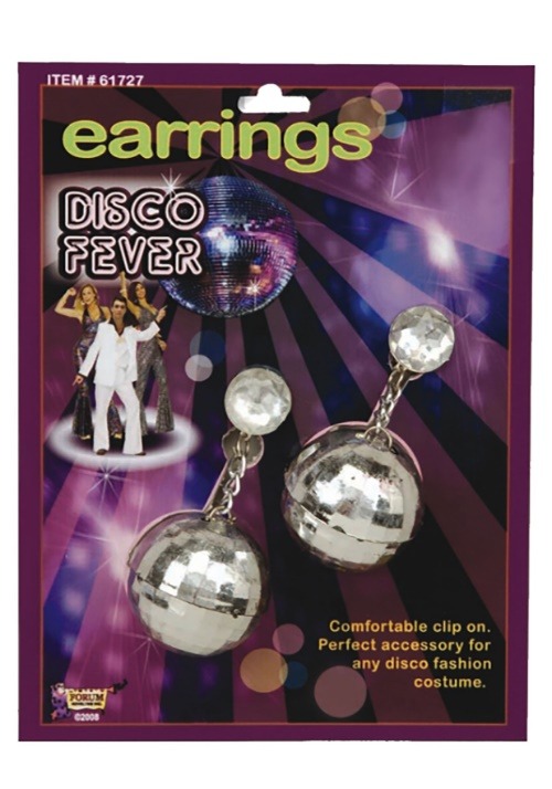 Silver Disco Ball Earrings Accessory | Costume Jewelry