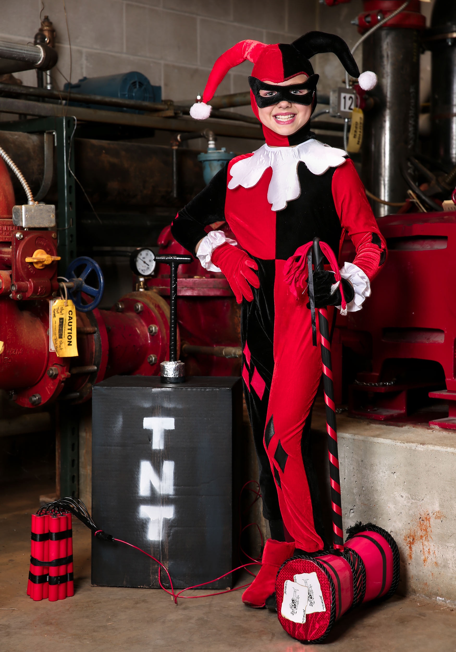 Harley Quinn Jumpsuit Costume for Kids