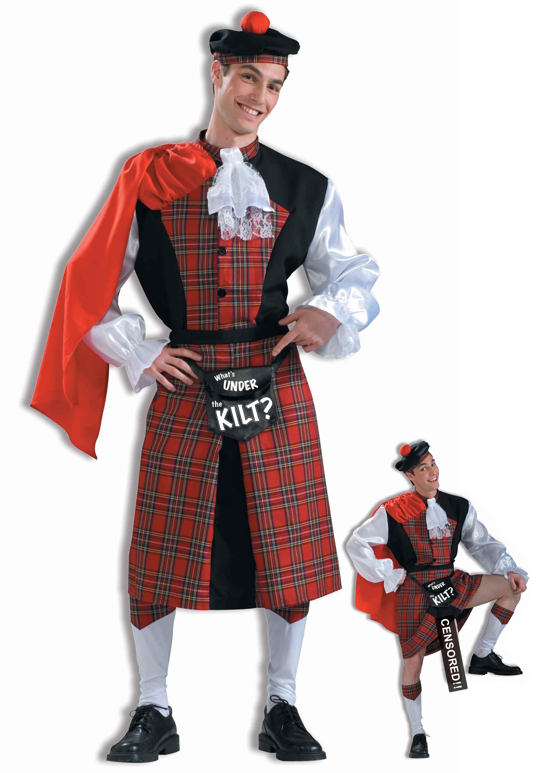 This What's Under the Kilt Costume is a funny adult humor costume larg...