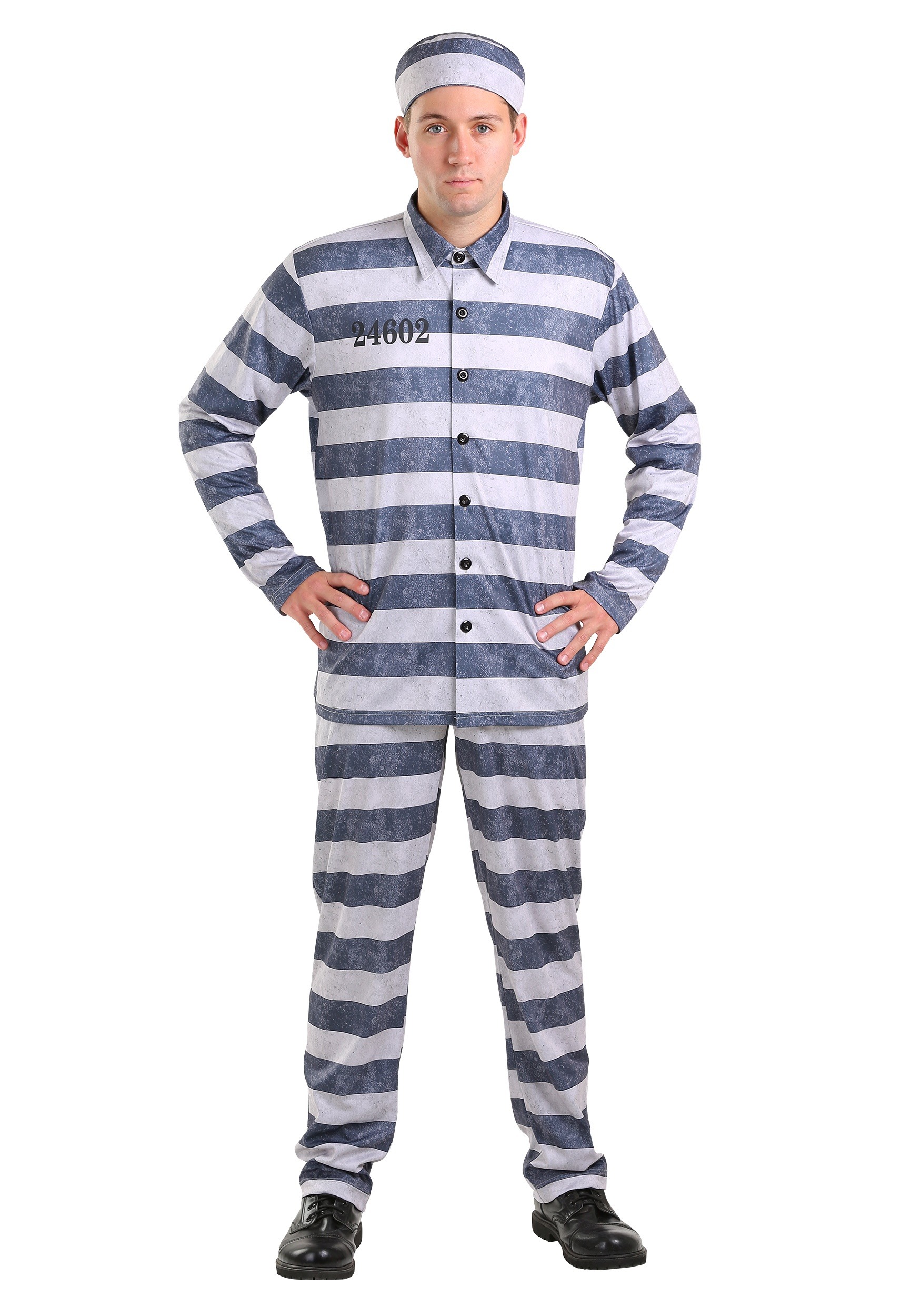 Photos - Fancy Dress Vintage FUN Costumes  Prisoner Costume for Men Gray 