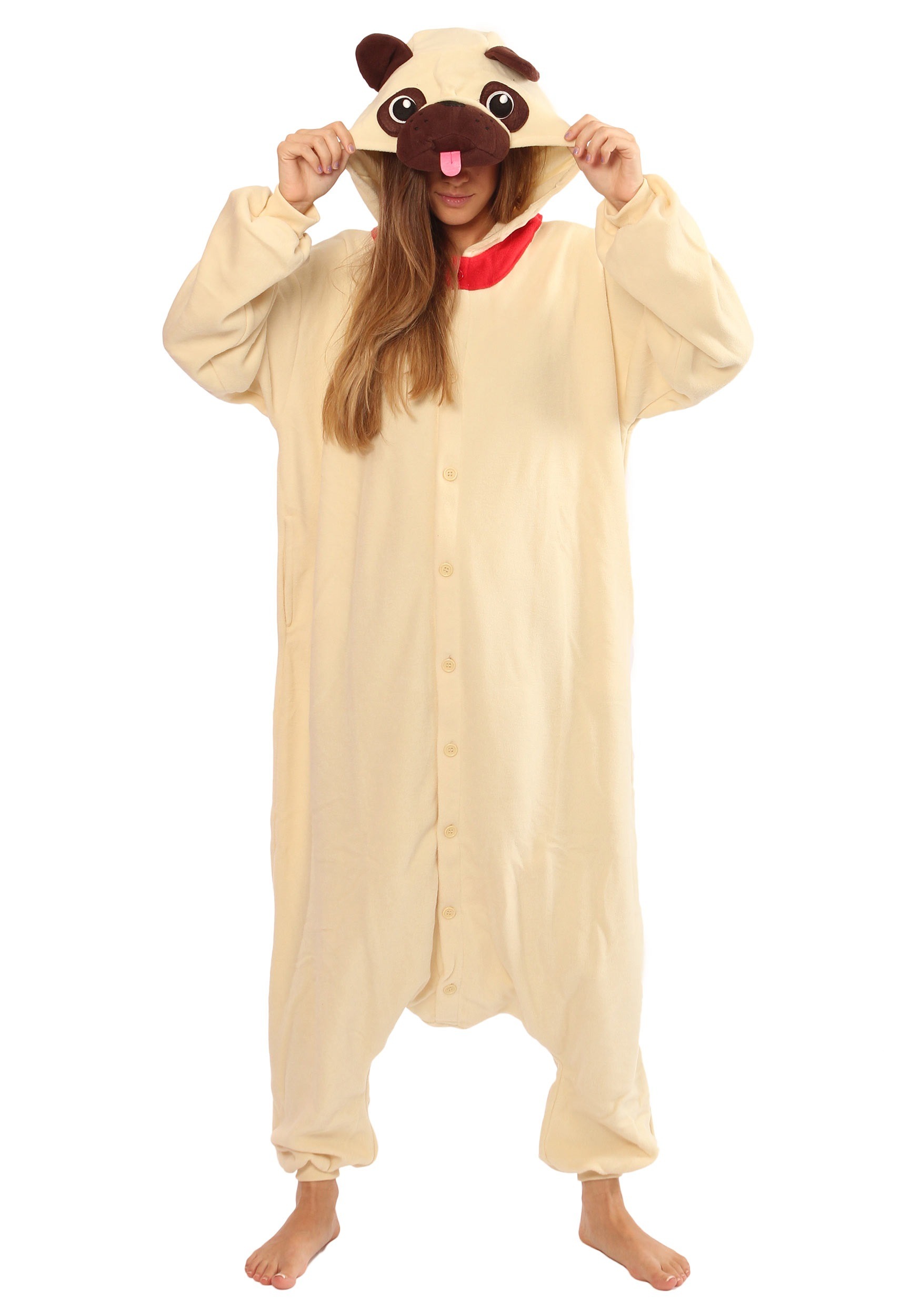 nadie necesidad africano Adult Pajama Costume Pug Kigurumi