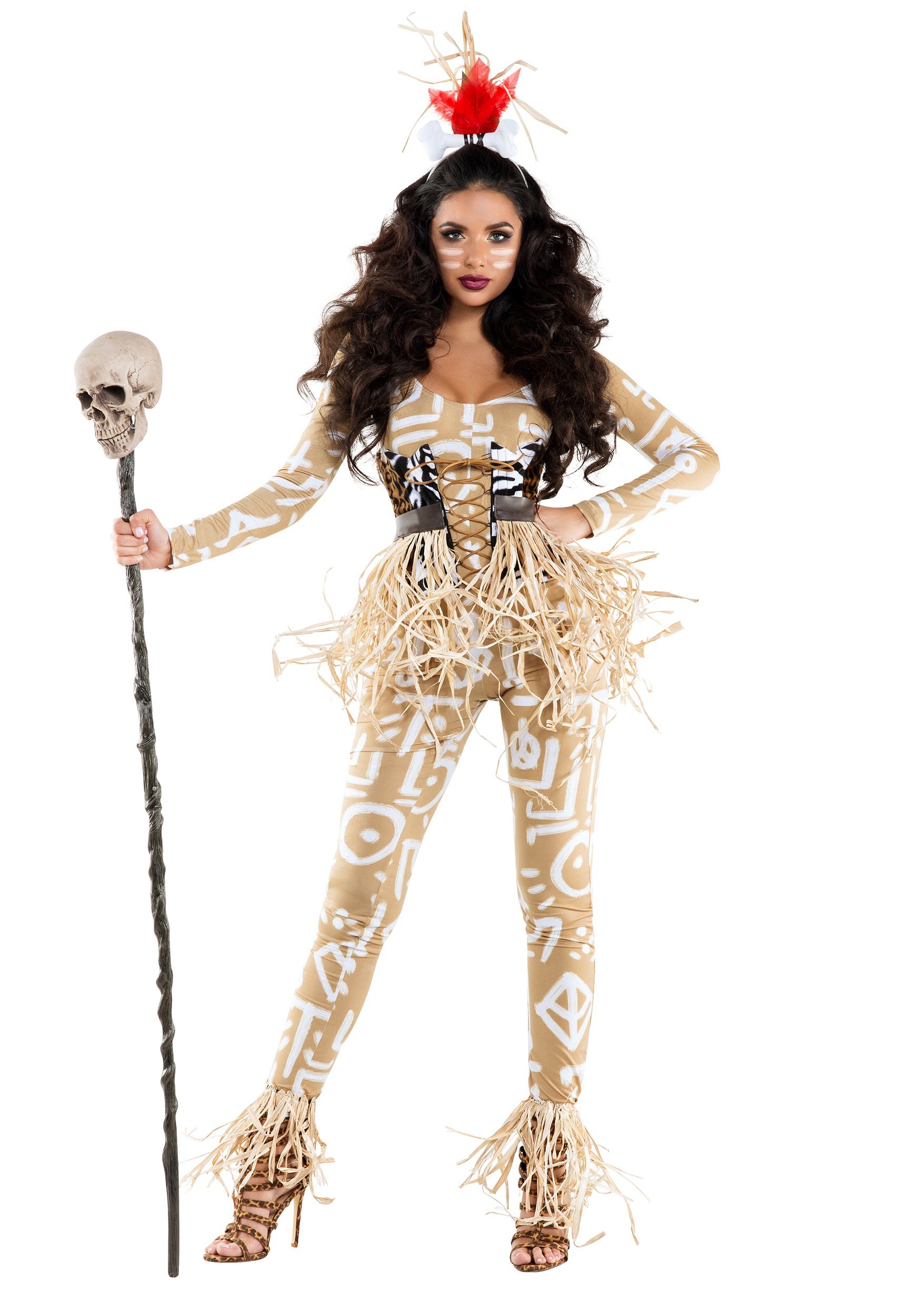 Photos - Fancy Dress Starline, LLC. Voodoo Seductress Costume for Women Beige