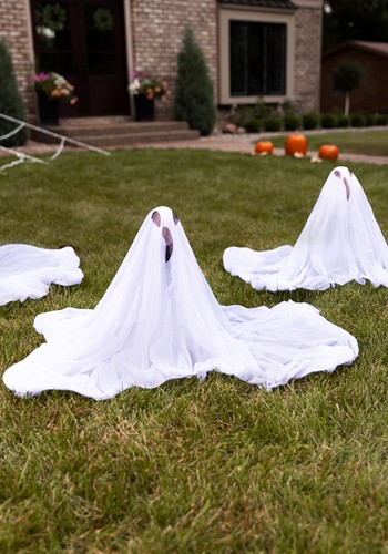 30-Inch White Ghostly Set of 3 Lawn Decoration | Outdoor Decorations