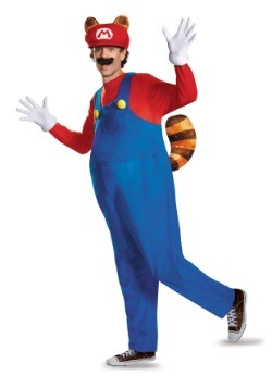 Plus Size Adult Deluxe Mario Raccoon Costume