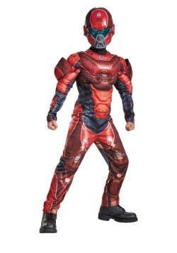 Child Halo Red Spartan Muscle Chest Costume