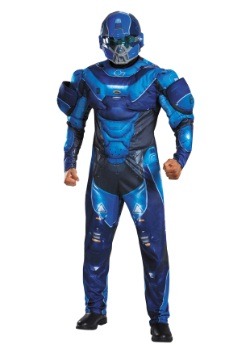 Adult Blue Spartan Muscle Chest Costume