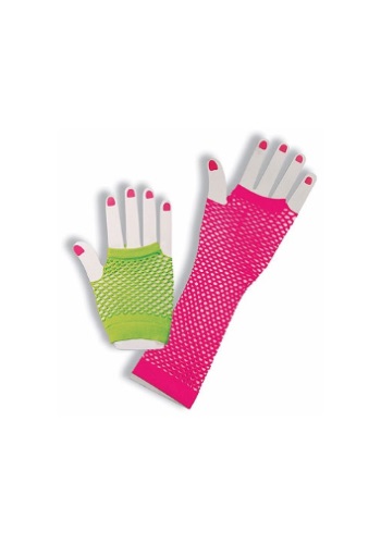 Neon Fishnet Fingerless Gloves