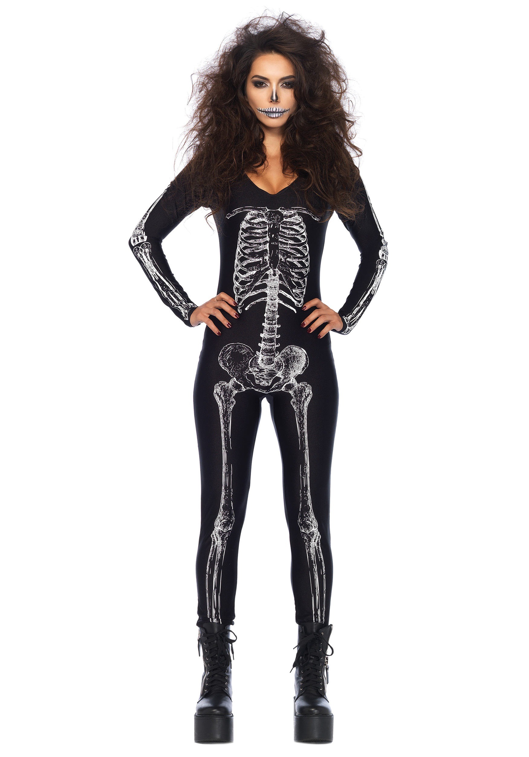 Photos - Fancy Dress MKW Leg Avenue X-Ray Skeleton Catsuit Women's Costume Black/White 