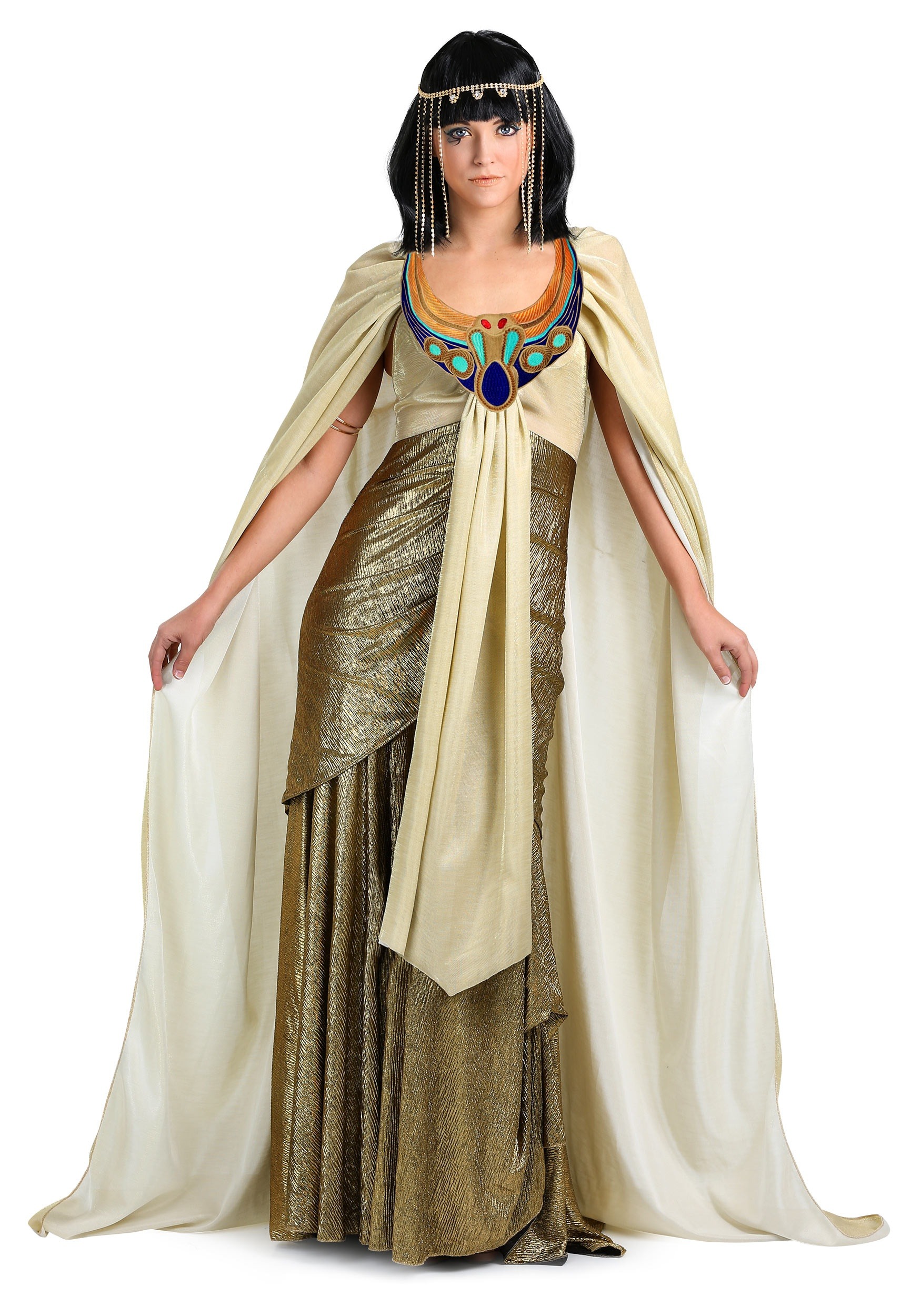 Womens Egyptian Goddess Costume Bastet Cleopatra Halloween Fancy Dress