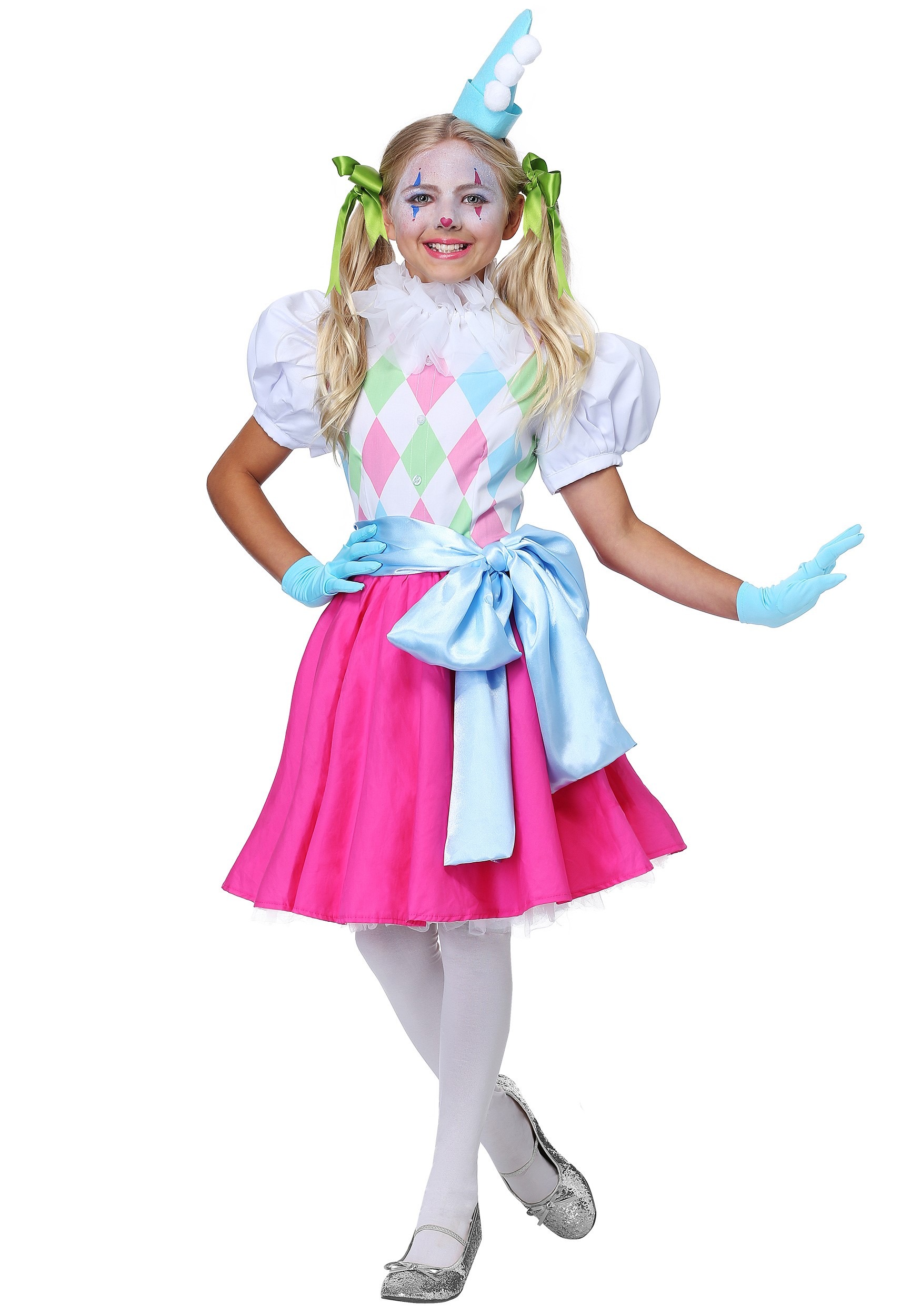 Cotton Candy Clown Costume for Girls
