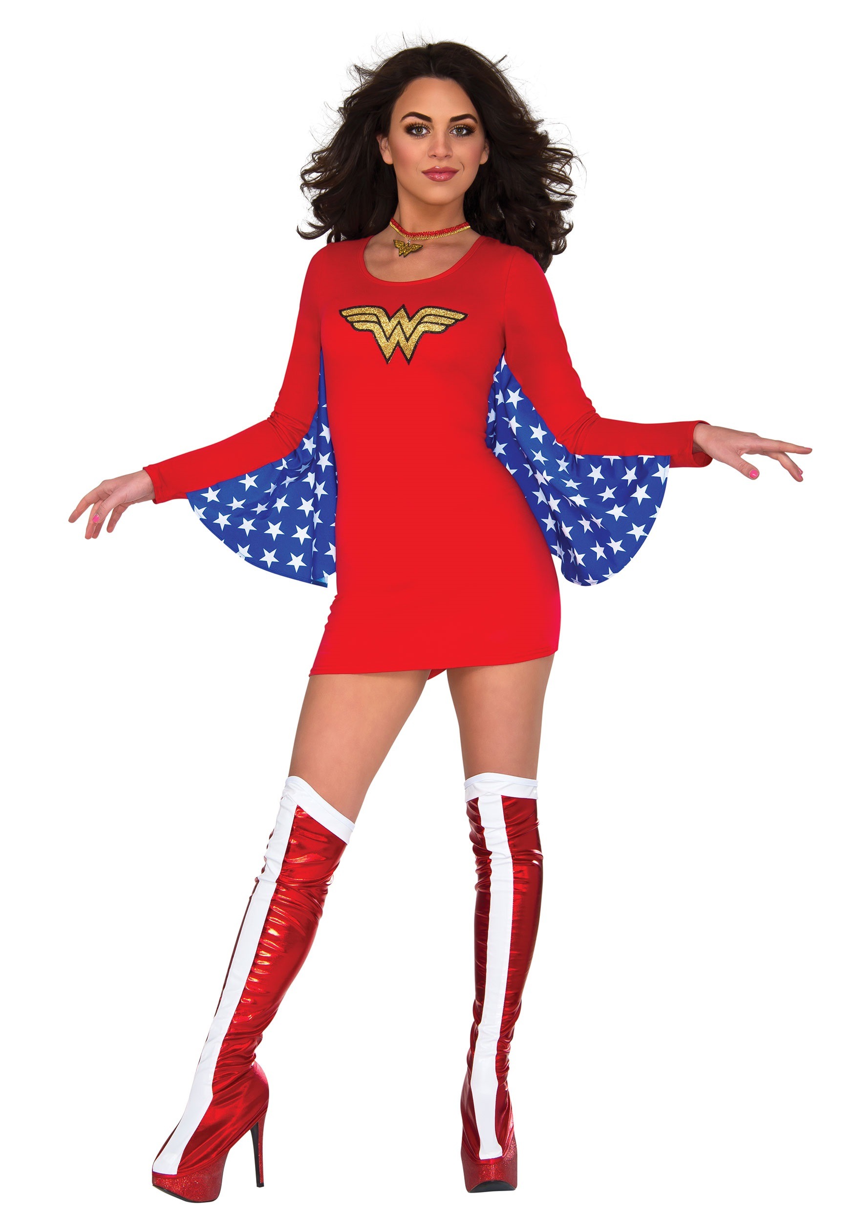 town cape outfits superman DC Women's Cape Woman Costume Wonder Dress