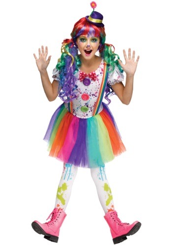 Crazy Color Clown Costume for Girls