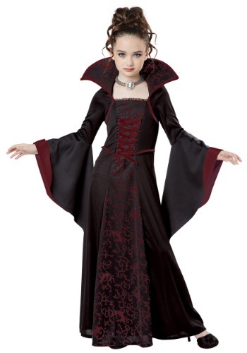 Kids Royal Vampire Costume - תחפושת ערפדית לילדות בסגנון מלכותי