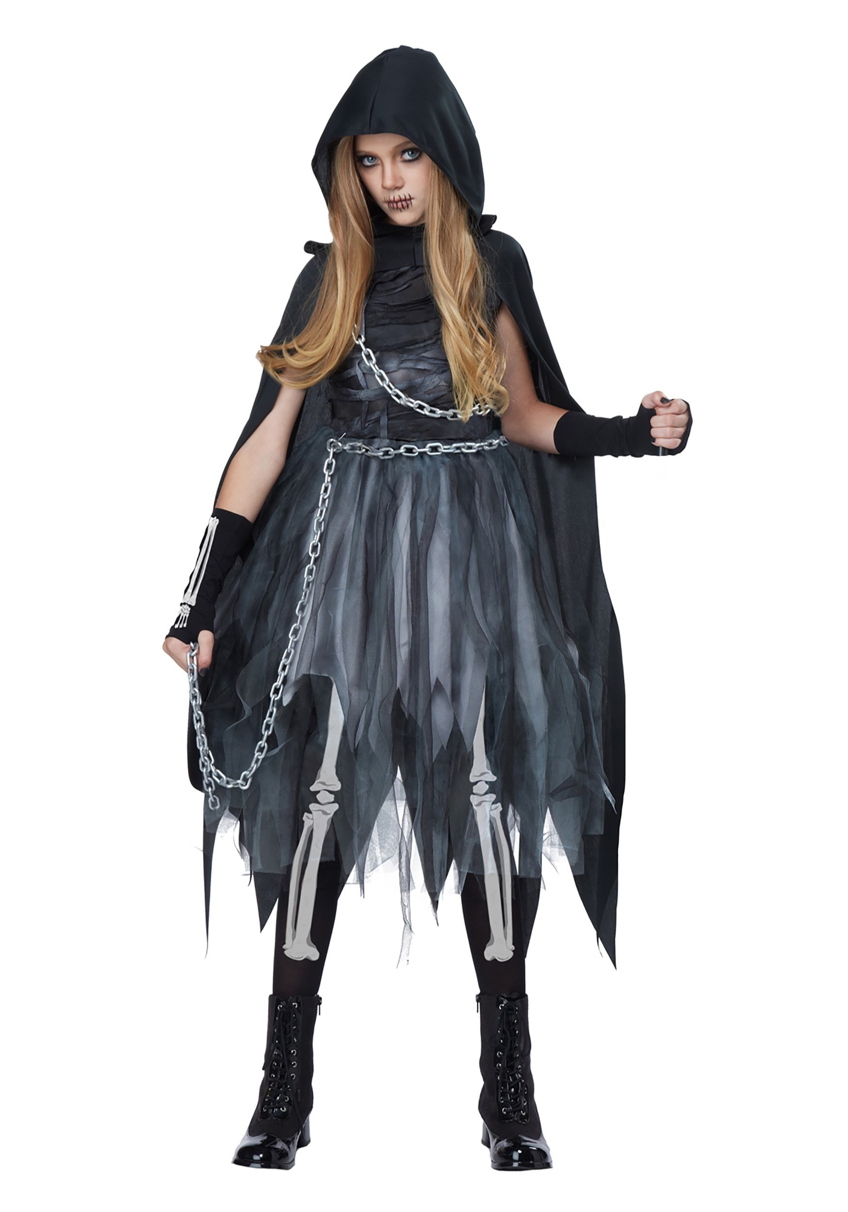 Photos - Fancy Dress California Costume Collection Girl's Reaper Costume | Scary Kid's Hallowee 