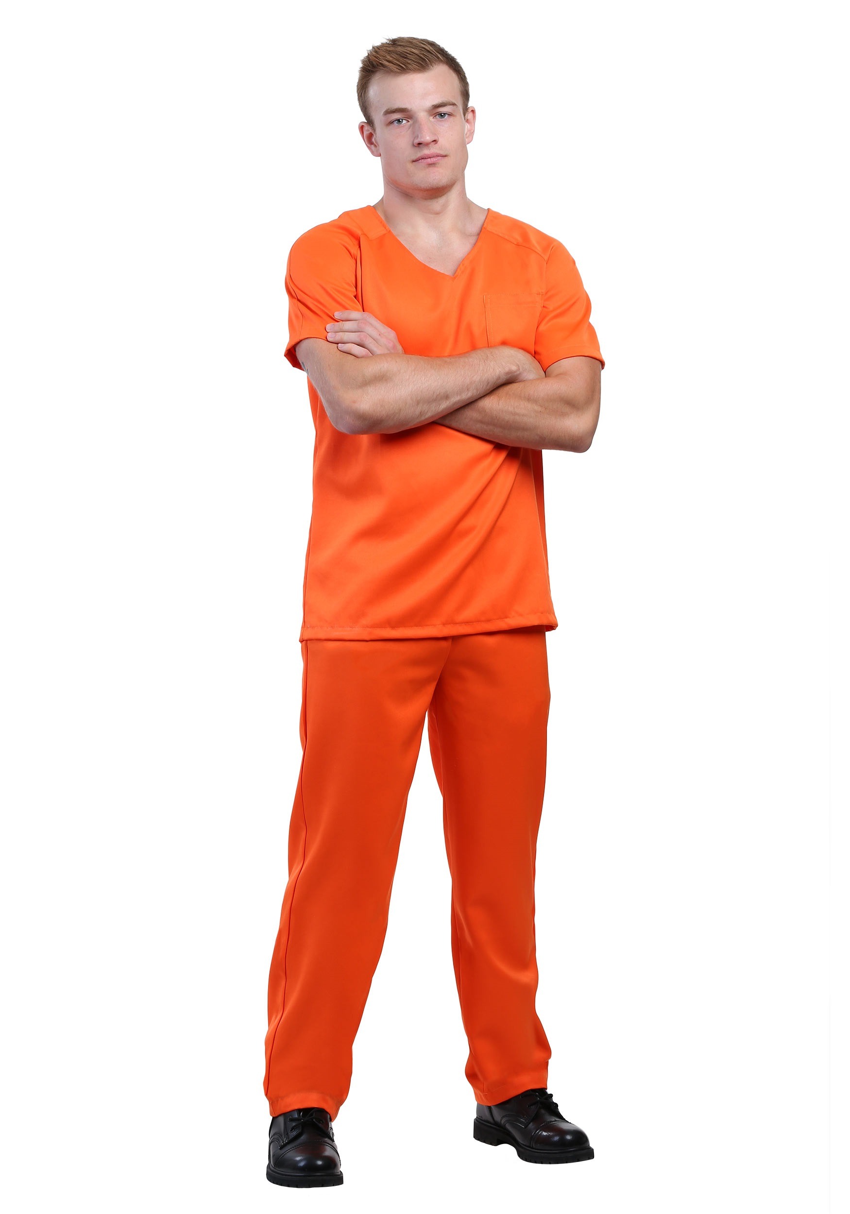 Disfraz de prisionero de naranja para hombres Multicolor
