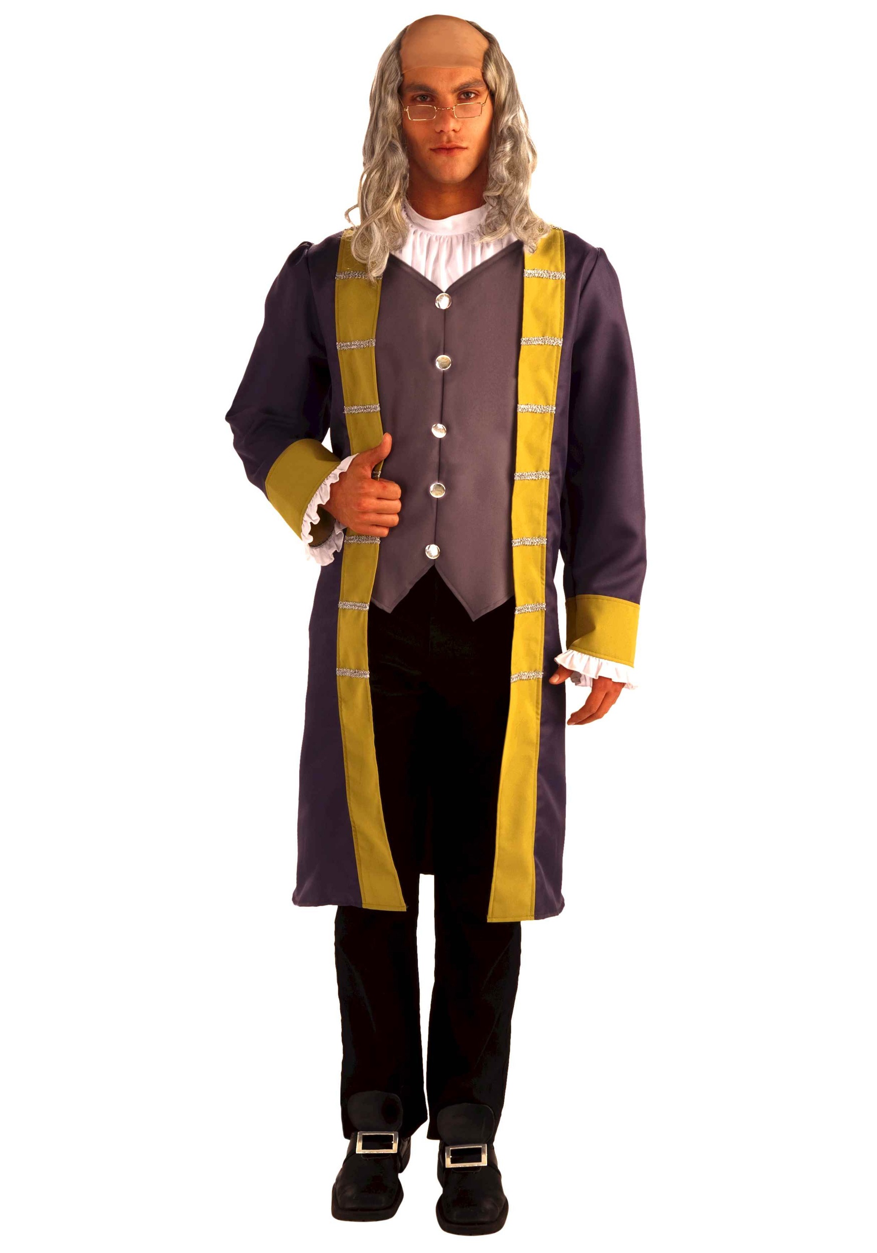 Photos - Fancy Dress Crosman Forum Novelties, Inc Benjamin Franklin Costume for Men Gray 