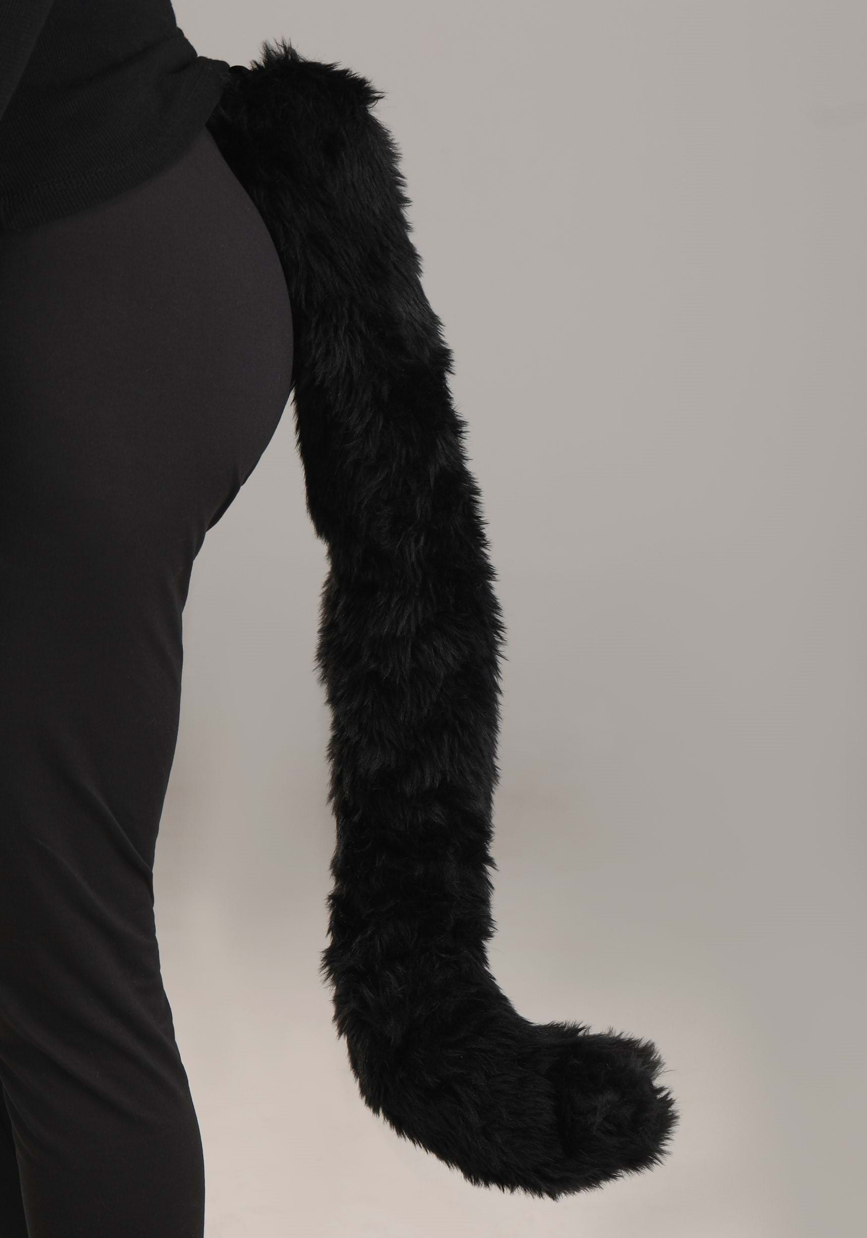 Long Black Deluxe Cat Tail on Belt 