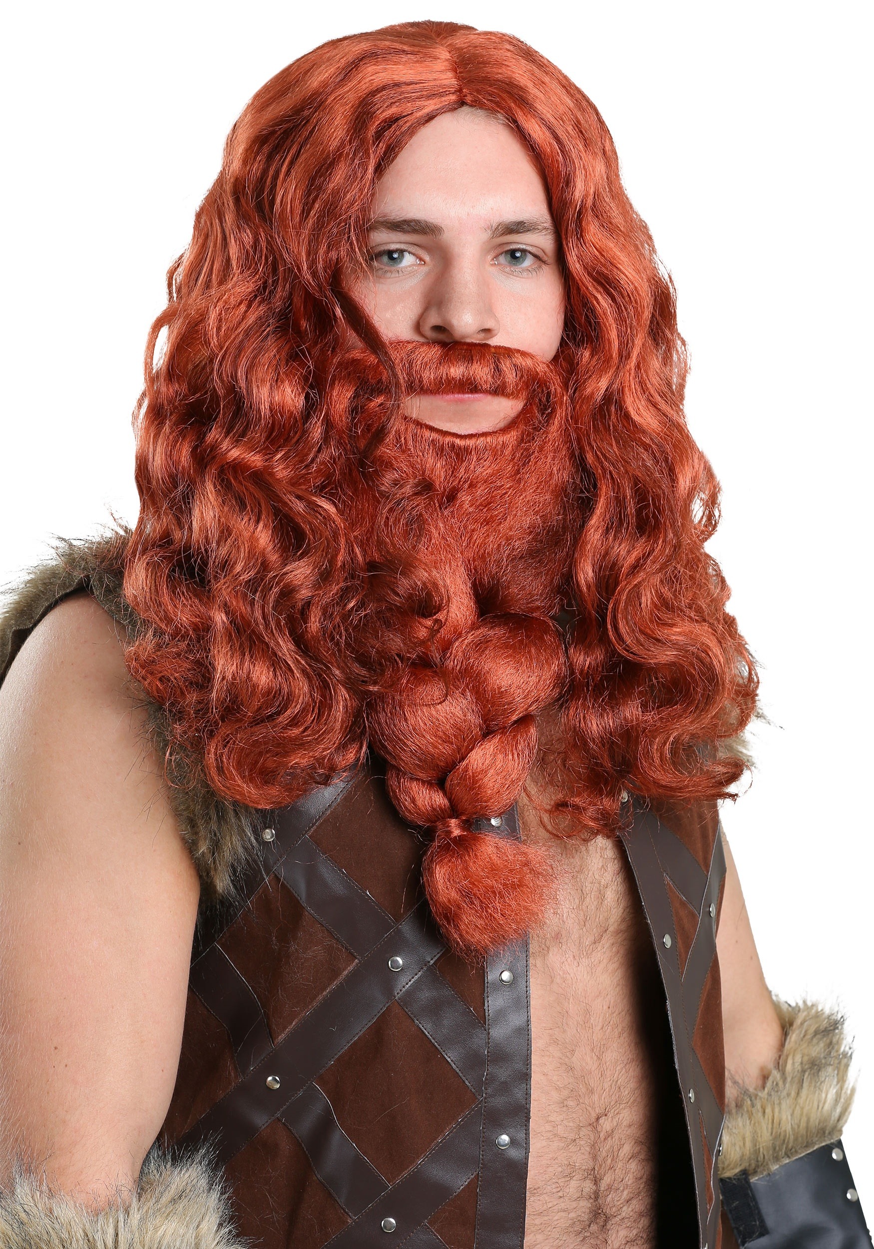 Red Viking Wig and Beard Set for