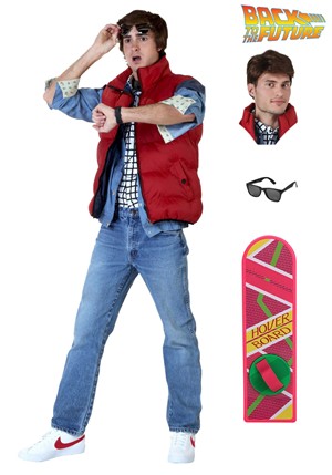 Costume Cosplay Marty McFly - Veste En Denim - Retour Vers Le Futur - Pour Fête, Halloween, Déguisement
