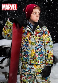 Kids Marvel Comic Print Snow Jacket