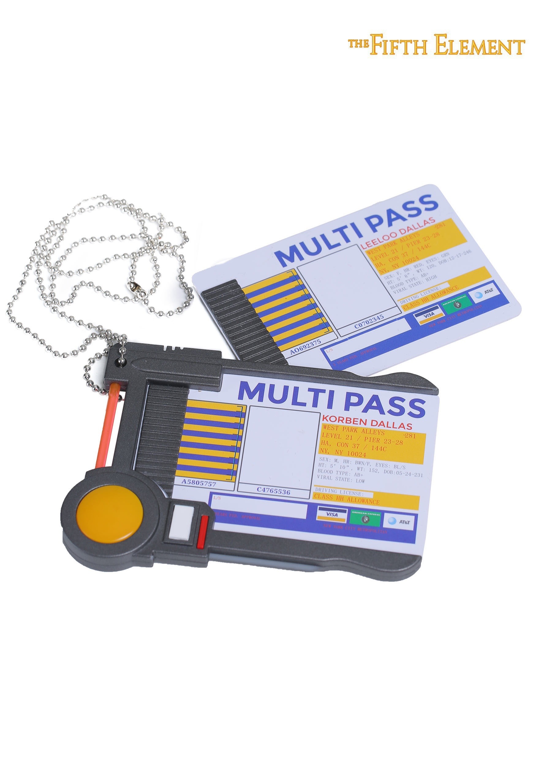 Fifth Element Leeloo Dallas Multi Pass Multipass prop replica ID Badge holder 