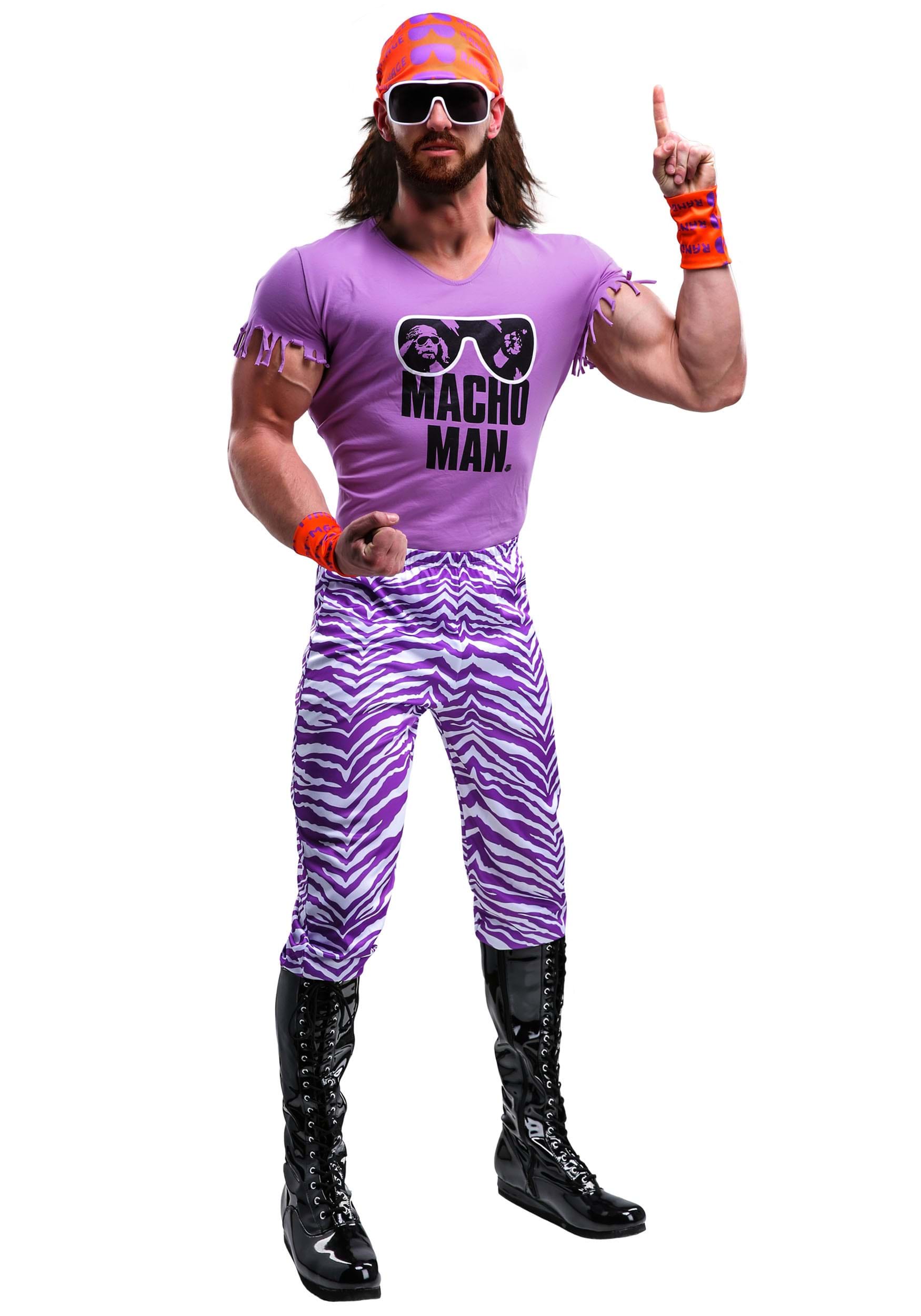 Men’s 80s and 90s Costumes Macho Man Madness WWE Adults Costume  Wrestling Costume $44.99 AT vintagedancer.com