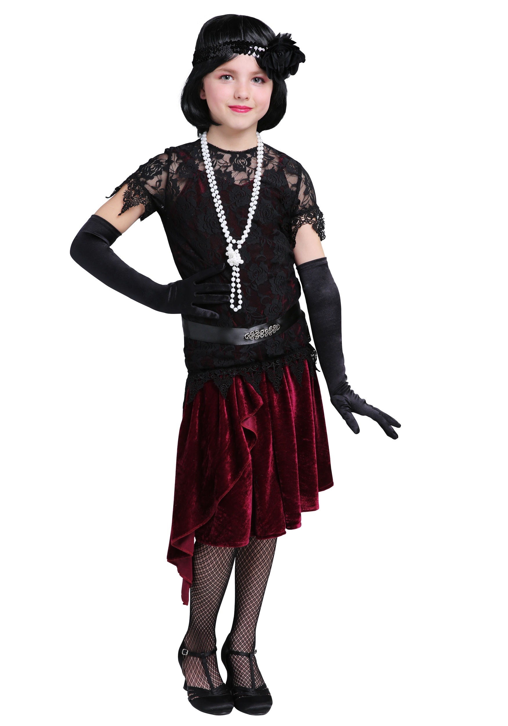 Photos - Fancy Dress FUN Costumes Toe Tappin' Flapper Costume for Girls Black/Red