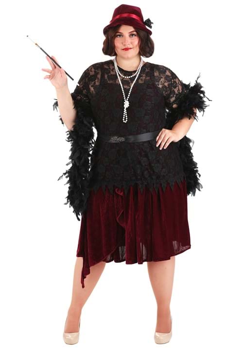 1920s Costumes: Flapper, Great Gatsby, Gangster Girl, Mafia Outfit Womens Plus Size Toe Tappin Flapper Costume Dress  AT vintagedancer.com