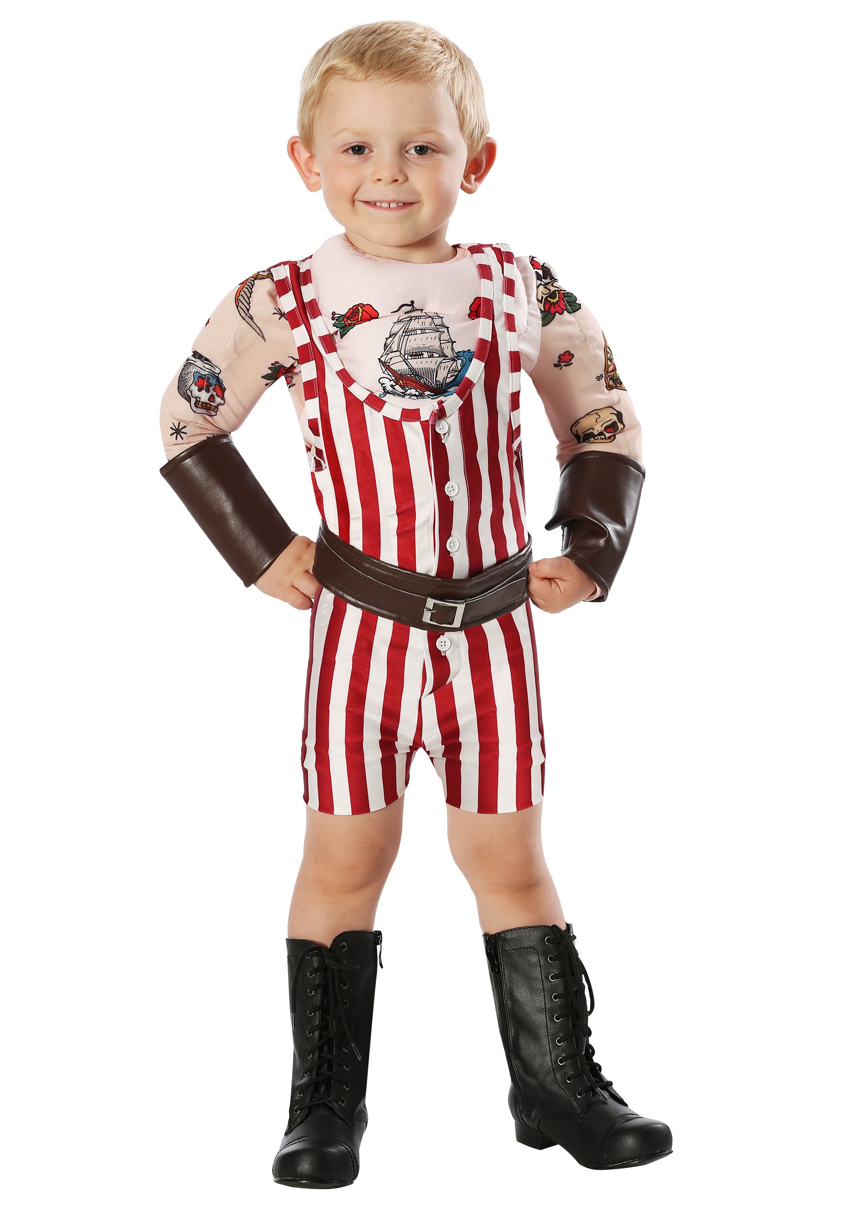 Photos - Fancy Dress Vintage FUN Costumes  Strongman Costume for Toddlers Black/Red/Whit 