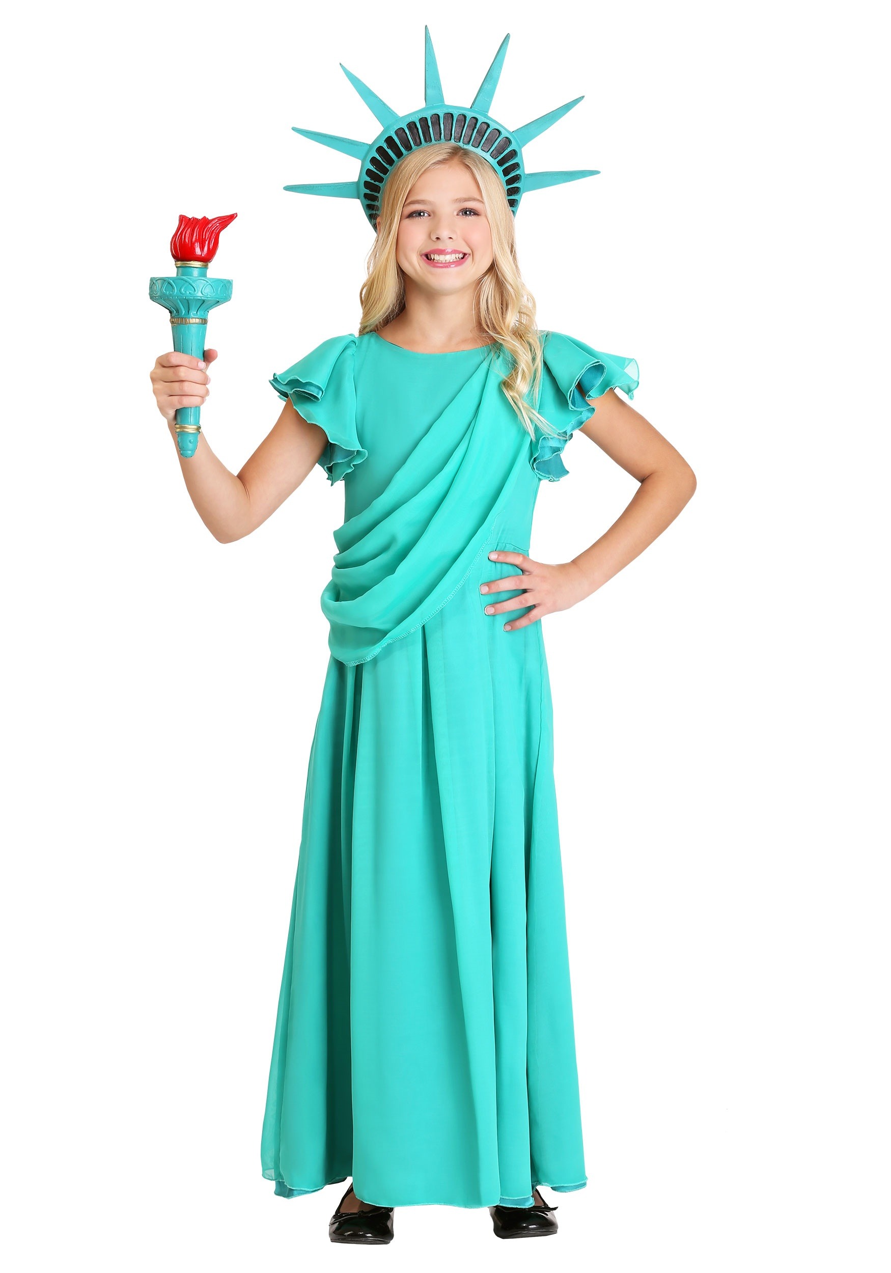 Photos - Fancy Dress LIBERTY FUN Costumes Girl's Statue of  Costume Blue 