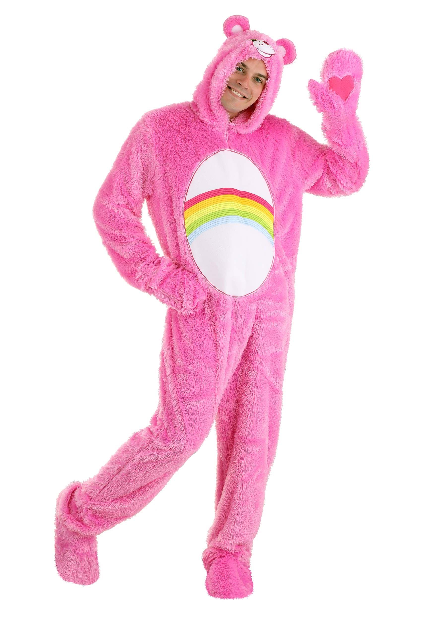Men’s 80s and 90s Costumes Care Bears Adult Classic Cheer Bear Costume $54.99 AT vintagedancer.com