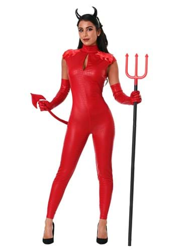 Women's Red Vinyl Boned Bodysuit Costume 